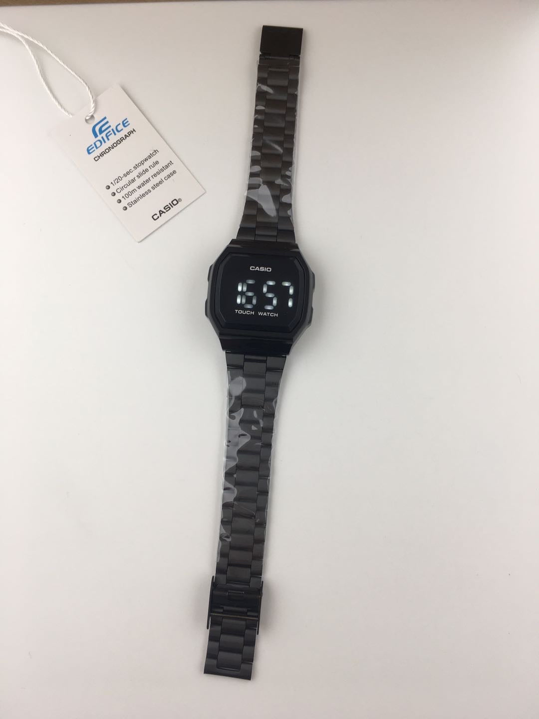 CASIO Vintage Touch Screen LED Watch - Black
