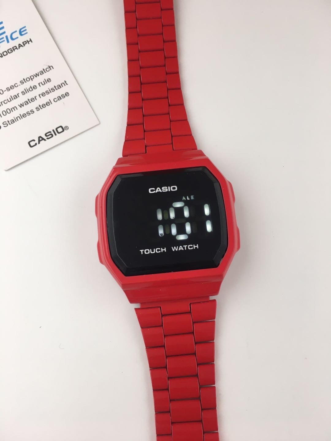 CASIO Vintage Touch Screen LED Watch - Red