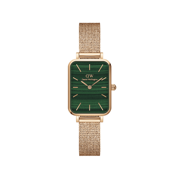 Rose Gold Daniel Wellington Quadro Pressed Melrose Emerald Women's Watch