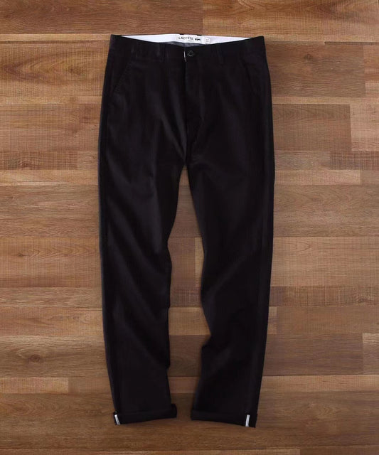 LACOSTE Men's Slim Fit Stretch Gabardine Chino Pants-Black