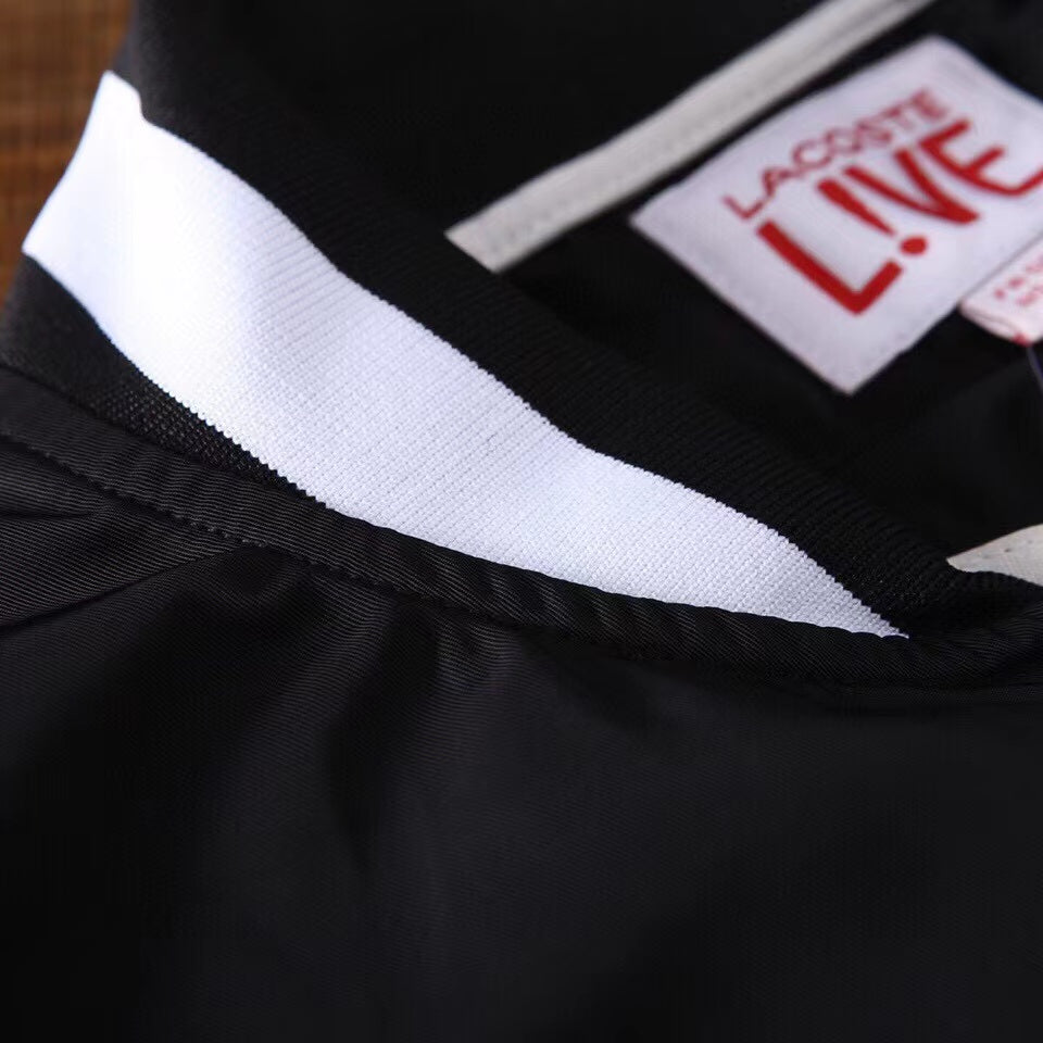 LACOSTE Men’s Lightweight Windbreaker- Black