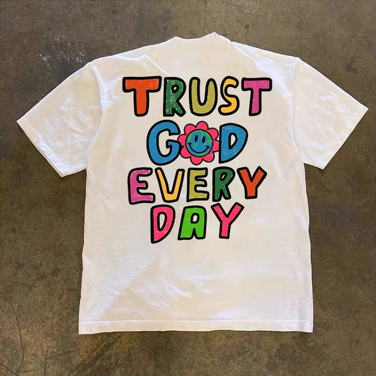 Trust God Graphic Tee - White