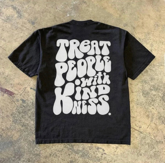 Treat People With Kindness Graphic Tee - Black