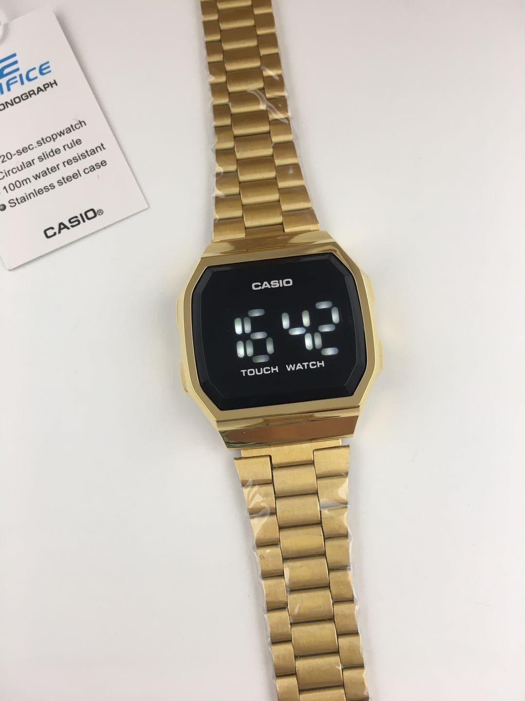 CASIO Vintage Touch Screen LED Watch - Gold