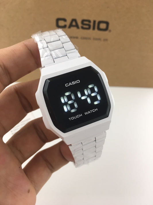 CASIO Vintage Touch Screen LED Watch - White