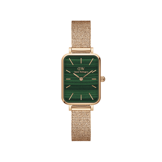 Rose Gold Daniel Wellington Quadro Pressed Melrose Emerald Women's Watch