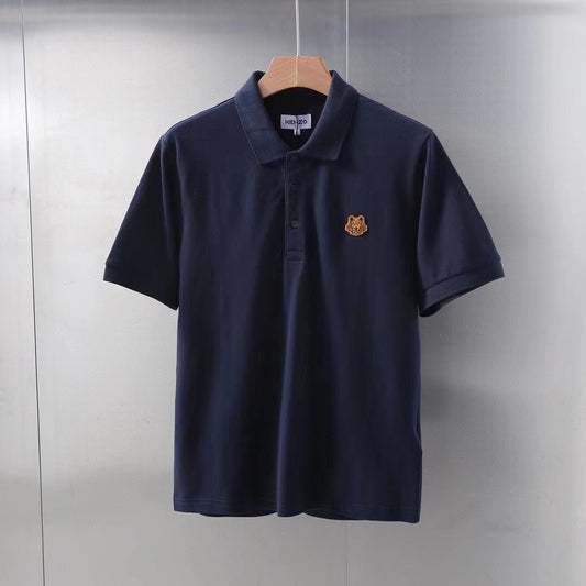 KENZO Tiger patch polo shirt-Navy