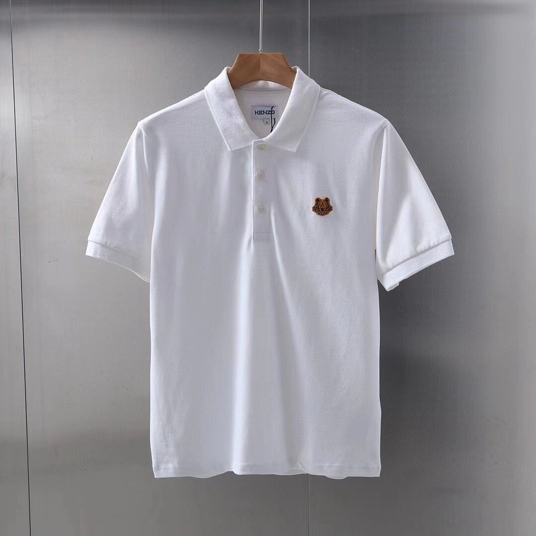 KENZO Tiger patch polo shirt-White