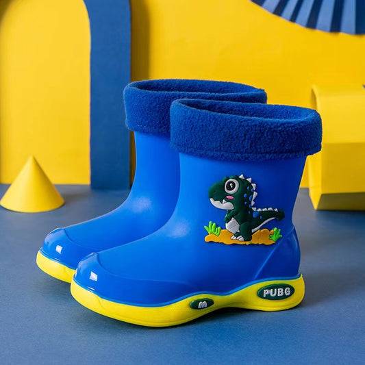 BOYS Non-slip Waterproof Cartoon Dragon Rain Boots-Blue