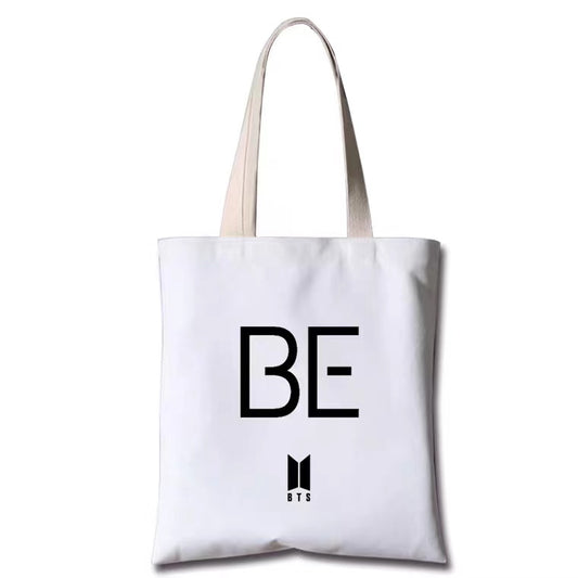 BTS BE Canvas Tote Bag - White