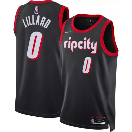 Portland Trail Blazers Damian Lillard Nike Black  Swingman Team Jersey